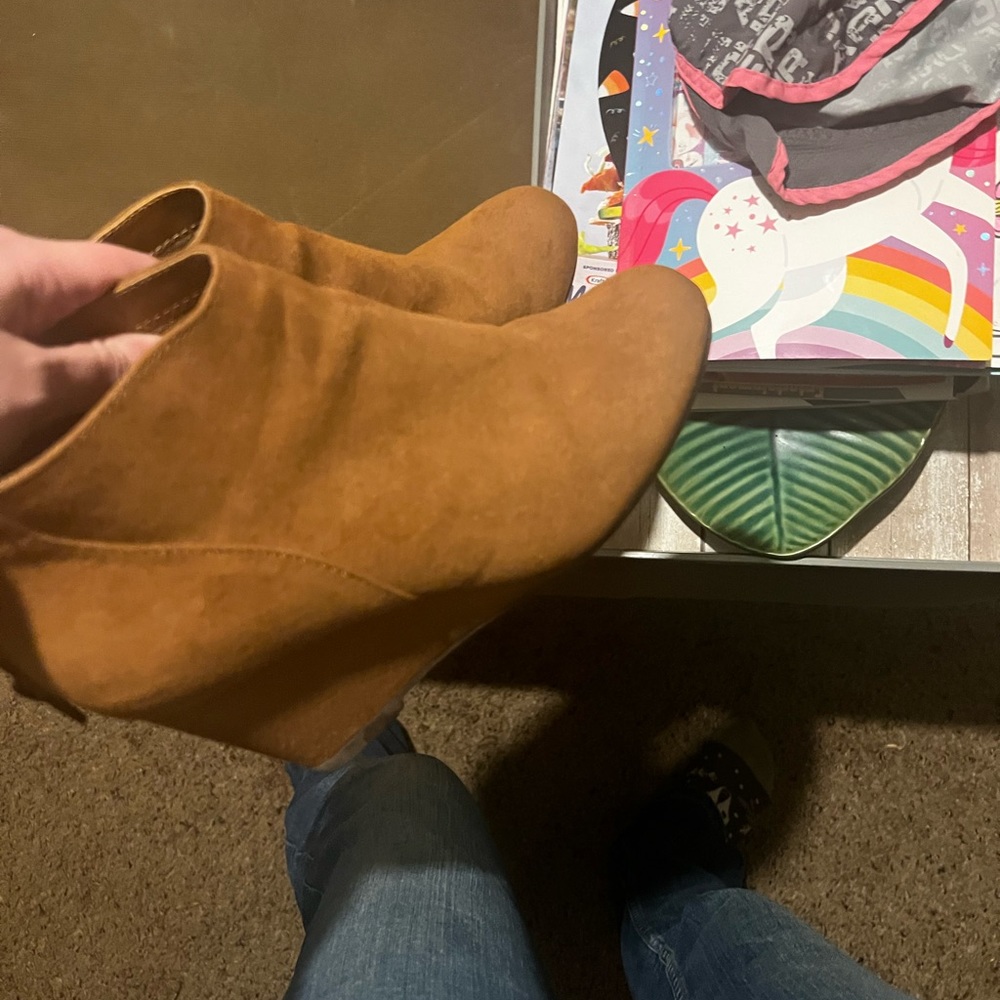 Tan booties